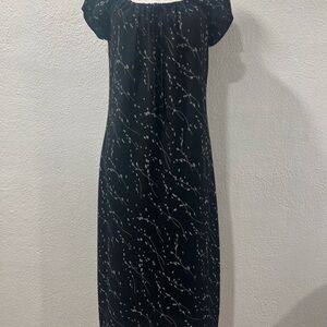 DKNY Y2K Black Dress with‎ White Pattern whimsigoth vintage